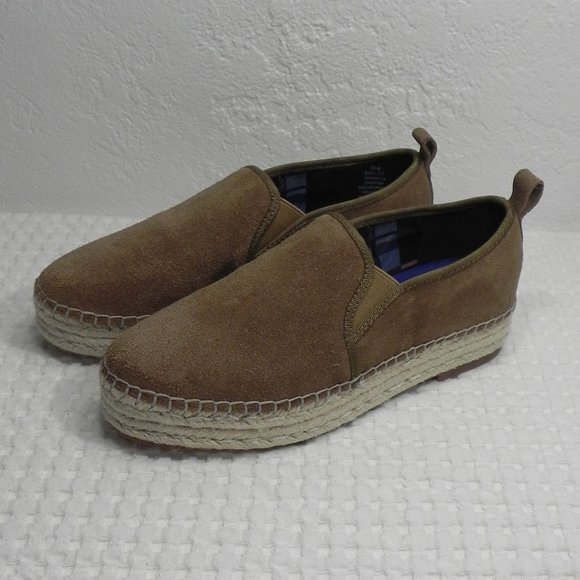 Blondo Basha Waterproof Espadrille Flat Brown Suede Women's Size 5 1/2M - Picture 3 of 9